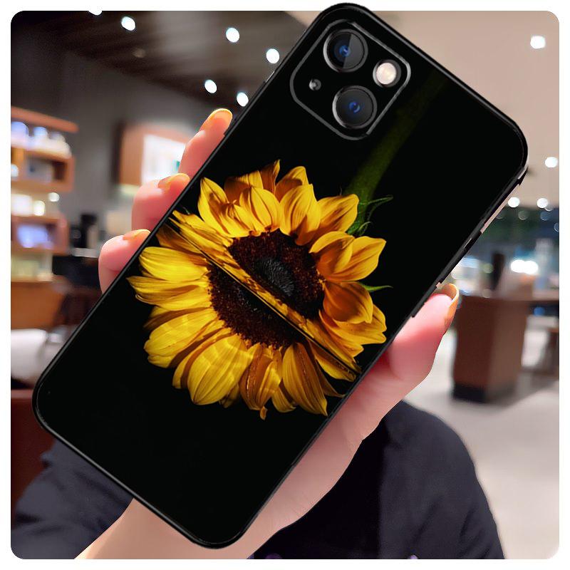 Солнечный чехол с подсолнухом для iPhone 15 Pro Max 14 13 12 11 16 17 Pro Max mini 15 16 Plus 16e 17 Air Чехол для телефона