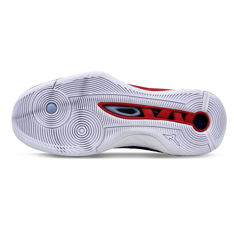 Mizuno Кроссовки для тренировок с амортизацией Momentum, нескользящие, прочные, с низкой посадкой, унисекс, сине-красные V1GA191164