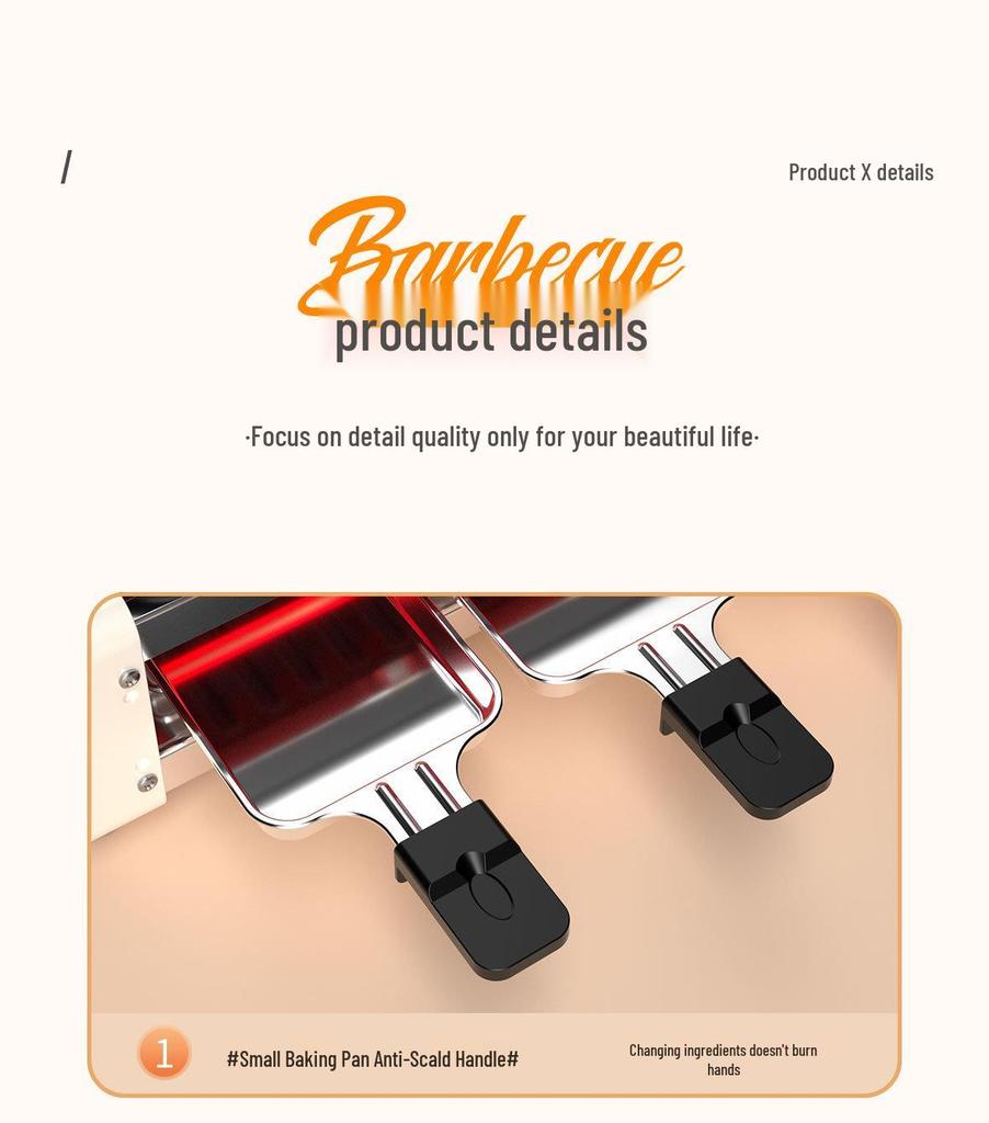 AUX Двухслойный электрический гриль и противень для выпечки - Съемный, моющийся, Домашняя решетка для барбекю