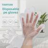 100 шт. утолщенных прозрачных полиэтиленовых пластиковых одноразовых перчаток для косметологии, общественного питания и работы с продуктами питания