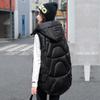 Women Autumn Winter Outwear Thicken Waistcoat Cotton Padded Hooded Sleeveless Jacket Coat Vest