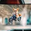 Yousheng Christmas Pendant Rearview Mirror Hanging Ornament with Lanyard Easy To Hang Fade-Resistant Animal Dog Pendant Xmas Tree Decor