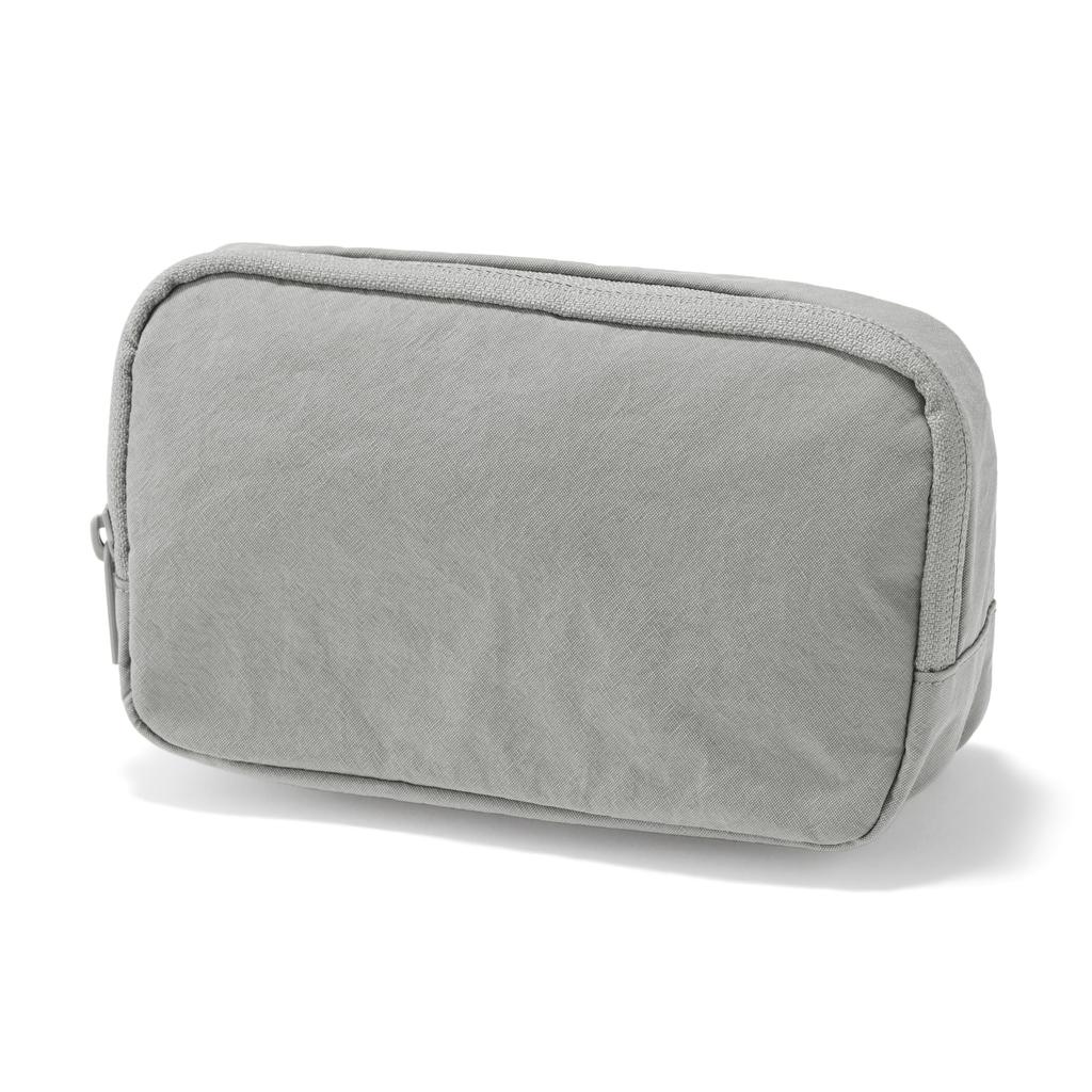 MUJI Сумка-косметичка из нейлона с эффектом мятости, с широким открытием, серая, L 18 x x 7 84475832 - (приблизительно. 11,5 см)