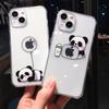 Милый прозрачный чехол с изображением панды для Iphone 11 12 13 Pro Max Xs X Xr 7 8 Plus, противоударный бампер, задняя крышка