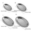 Gold/Silver Barbecue Dish Korean Style Snack Tray Elliptical Steamed Fish Plate  Restaurant