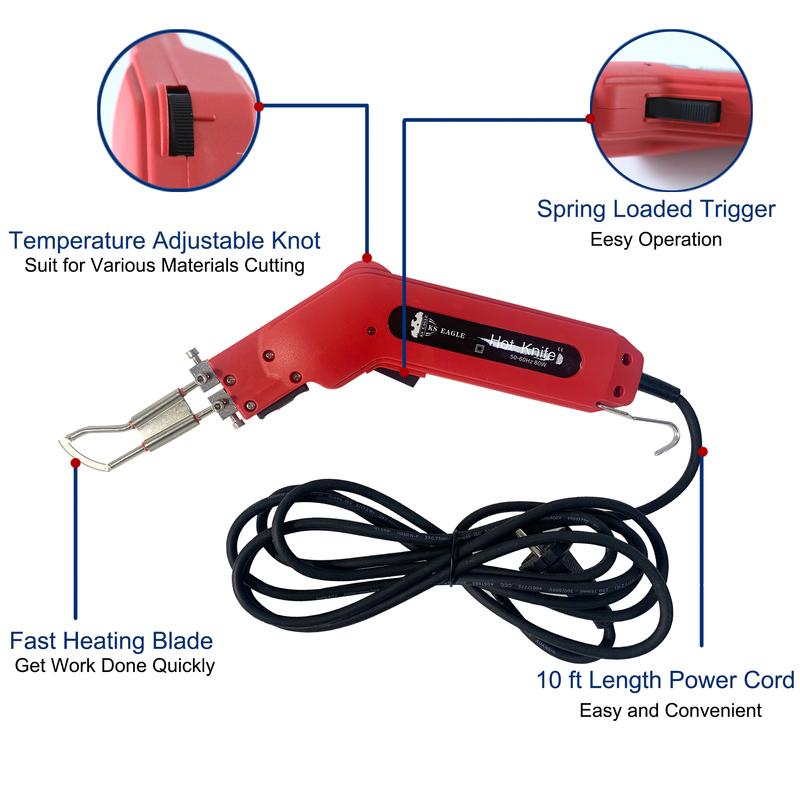 Fabric Cutter Ribbon Cutter Knife Webbing Belts Cutting Thermal Cloth Cutter Hot Knife Rope Cutter Electric Heating Knife Kit