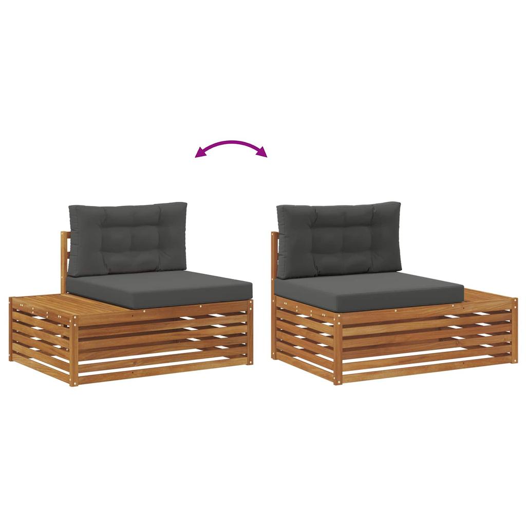 Outdoor Sofa Set Natural and Anthracite 203.5 x 83 x 73 cm