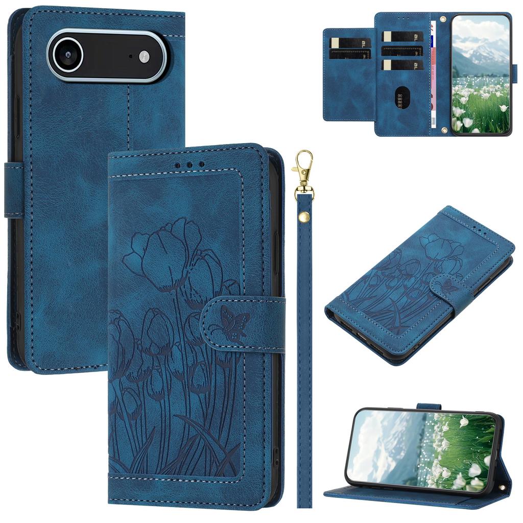 Роскошная карта-тюльпан Кошелек-слот Чехол-книжка из кожи для iPhone 17 Pro Max 16 Plus 15 14 13 12 Сумка Ремешок-книжка Подставка Крышка
