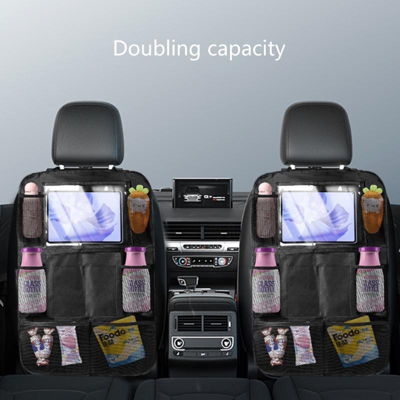 Auto Seat Back Storage Bag Protector Child Anti-Kick Clean Pad for Kids Toddlers