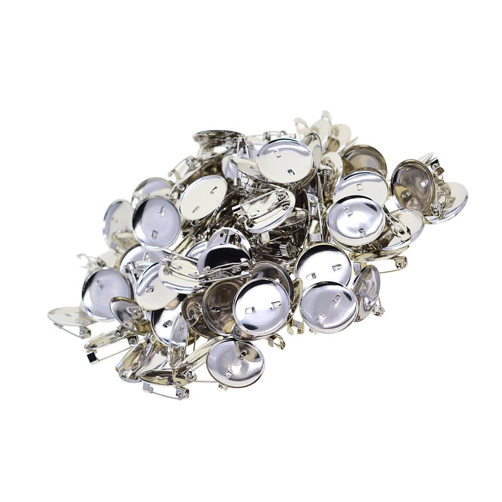 100 шт., брошь, пустая булавка для лацкана, основа для значка, кнопка на спине, 23 мм, железо