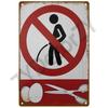 Retro Humorous Cartoon Figure Toilet Restroom Printed Metal Sign Funny Bathroom Wall Plate Bar Pub Indoor Door Hanging Decoratio