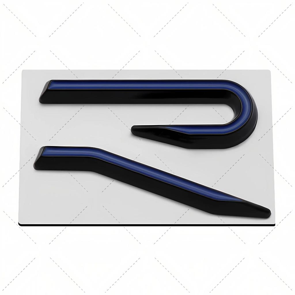 YKPSC1 New R Emblem Car Metal Body Tail Trunk Sticker Accessories For VW GTI Rline Polo Golf MK8 Touareg Passat Magotan CC