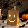 Pumpkin Ghost Pattern Goodie Bag Halloween Candy Bags with Luminous Prints, Thickened Sturdy Paper Favor Gift Bags, Trick or Treat Party Favors