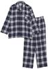 Kaitak Family Cotton Pajama Long Cotton Check Winter Men's Shirt, Sleeve, 100% Flannel, Pattern, Spring, Autumn, (Size M, Navy)