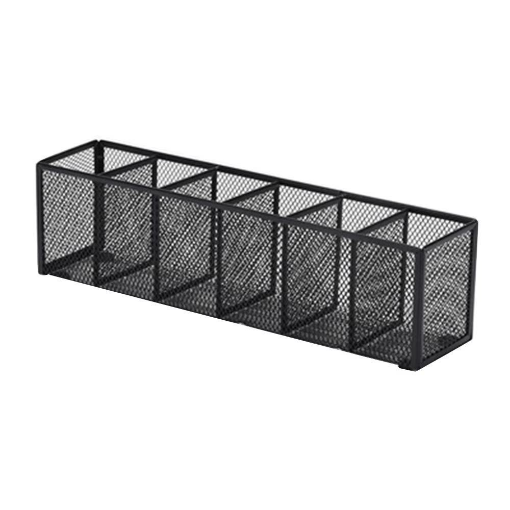 Modern Mesh Desk Organizer 3/4/5/6 Grids Pen Storage Box Multifunctional Pencil Holder Office Use