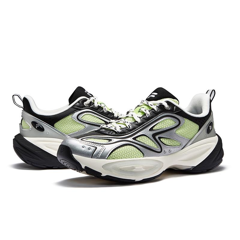 Fila Fusion Кроссовки Buzzard II Meteor Удобные Универсальные Низкие Повседневные Беговые Кроссовки Мужские Кроссовки Зеленый Серебристый T12M521109F-SS