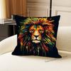 R-Rastafari Lion Logo Cushion For Bedroom Car Coffee Shop Room and Living Room Sofa Decorative Pillow Cover Case