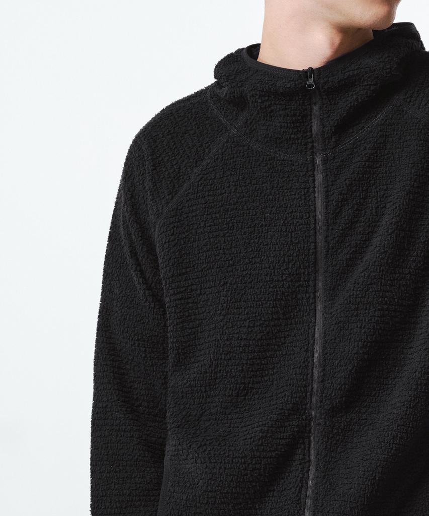 MUSINSA STANDARD [City Leisure] Mesh Fleece Hooded Zip-Up [Black]