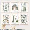 Cartoon Dinosaur Digital ABC Rainbow Pattern Posters Prints Canvas Art Wall Decoration Home Paintings Baby Kids For Living Room