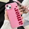 Красный чехол для телефона с принтом букв "Amor." для iPhone 17 16 Pro Max 15 14 Plus 13 12 11 XS XR 16E 17 Air, 2-в-1, мягкий