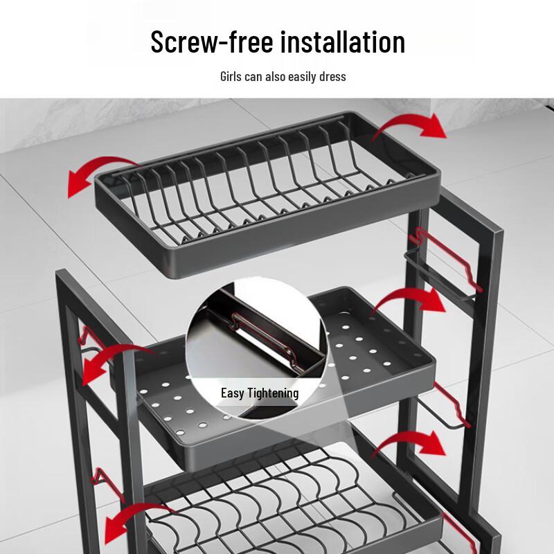 Kitchen Countertop 3-Layer Dish Drying Rack