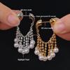 Elegant French Tassel Pearl Earrings - Luxurious Women's Studs 2025 New