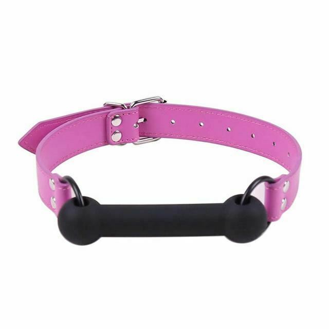 Pink Blue Silicone Dog Bone Gag Puppy Pony Pet Play   Restraints Gags