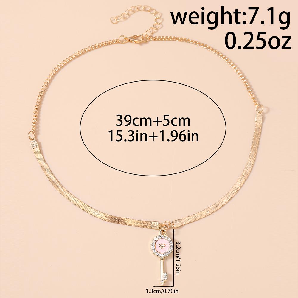 Chic Key Pendant Necklace for Women Girls Choker Necklace Chain Party Birthday Jewelry Gifts