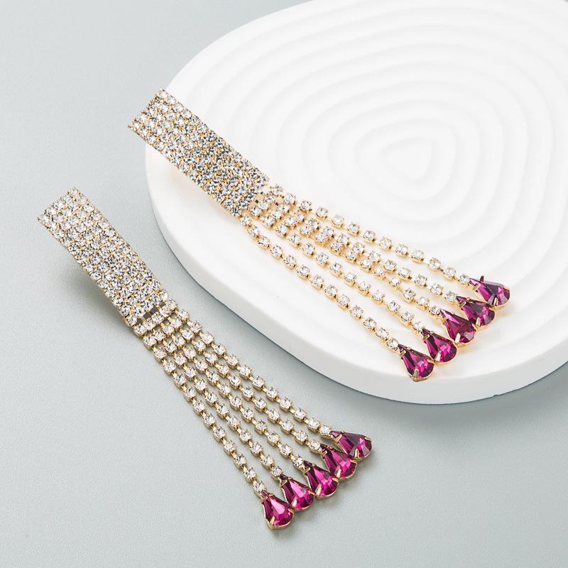 Женские длинные серьги-капли из титанового стального сплава, серьги-подвески из акрилового хрусталя с кистями, геометрические украшения для ушей