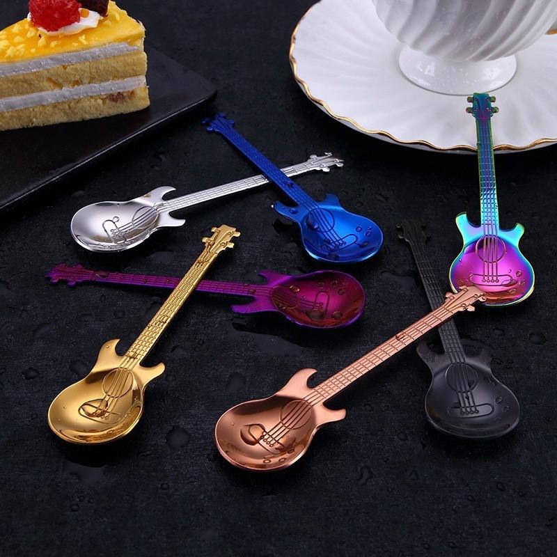 1 шт. ложки для гитары из нержавеющей стали радужная кофейная и чайная ложка столовые приборы питьевые принадлежности ARI