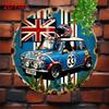 Металлический британский винтажный автомобильный гоночный Union Jack Настенное искусство Алюминиевый жестяной знак Декор Мужской берлоги