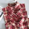 Fashion Plaid Fake Collar Women Detachable Collars New Cotton False Collar Shirt Tie Female Removable Dickie Half Shirt Women