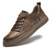Autumn New Business Casual Shoes Classic Brown Men's Genuine Leather Shoes British Men's Trendy Shoes Anti Slip Wear Resistant