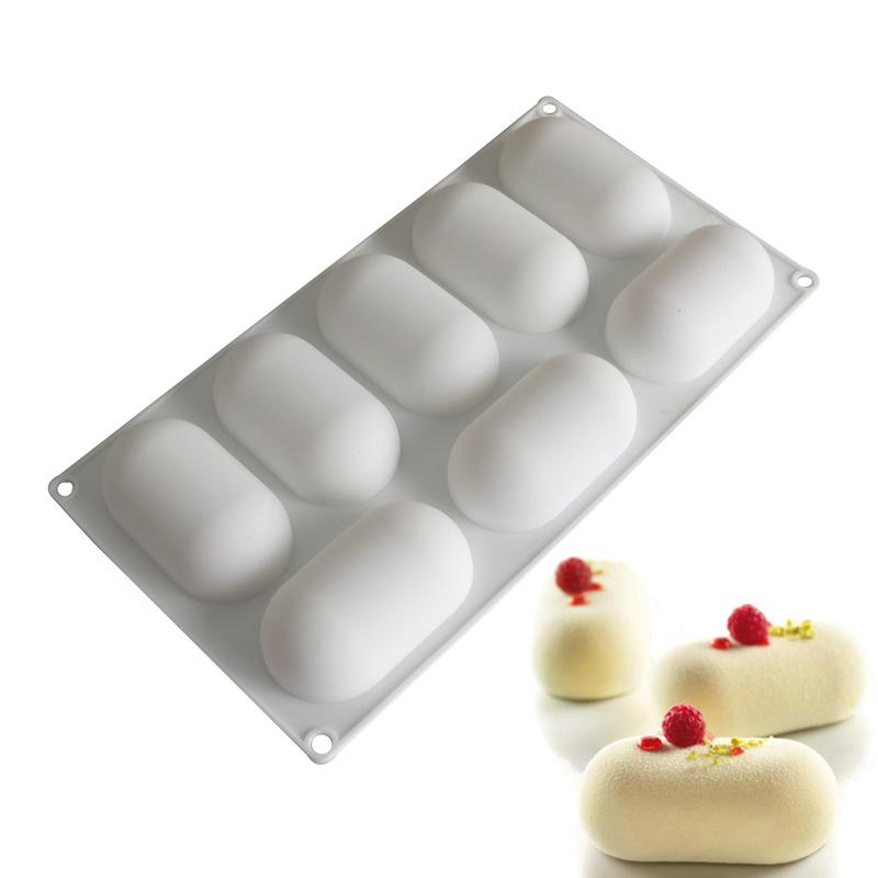 Oval Cheesecake Mold Silicone Mousse Cake Baking Mould Candy Jelly Maker Tool Pillow Shape Cheesecake DIY Tool
