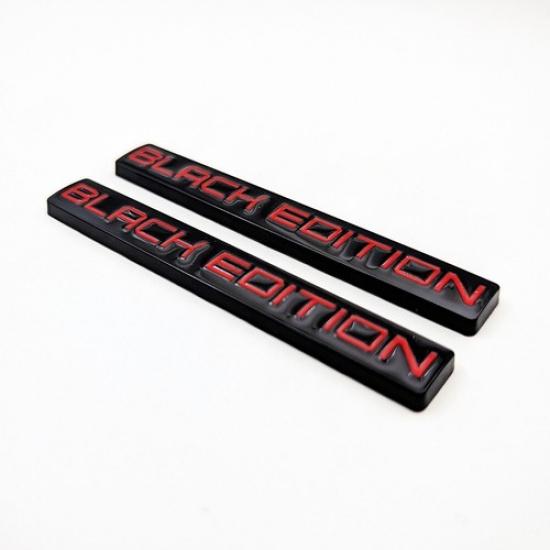 2x Black&Red Metal Black Editon Emblems Sport Bagde Turbo Sticker Car Decal