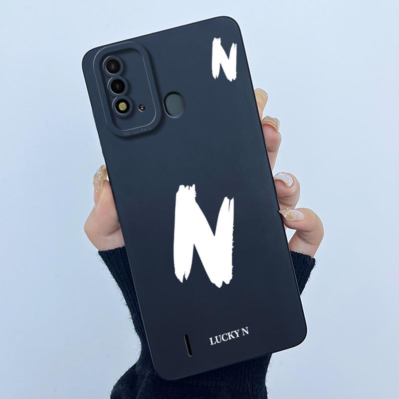 For ITEL Vision 2S P37 P651L P651W Case Cover Lucky Initial Letter Silicone Soft Matte Phone Bumper for ITEL Vision2S P37 Casing