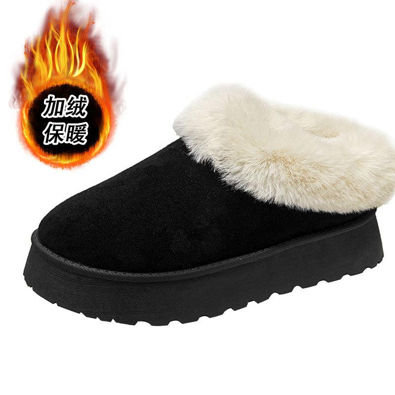 Зимние новые женские универсальные плюшевые хлопковые ботинки, короткие, с вельветом для сохранения тепла