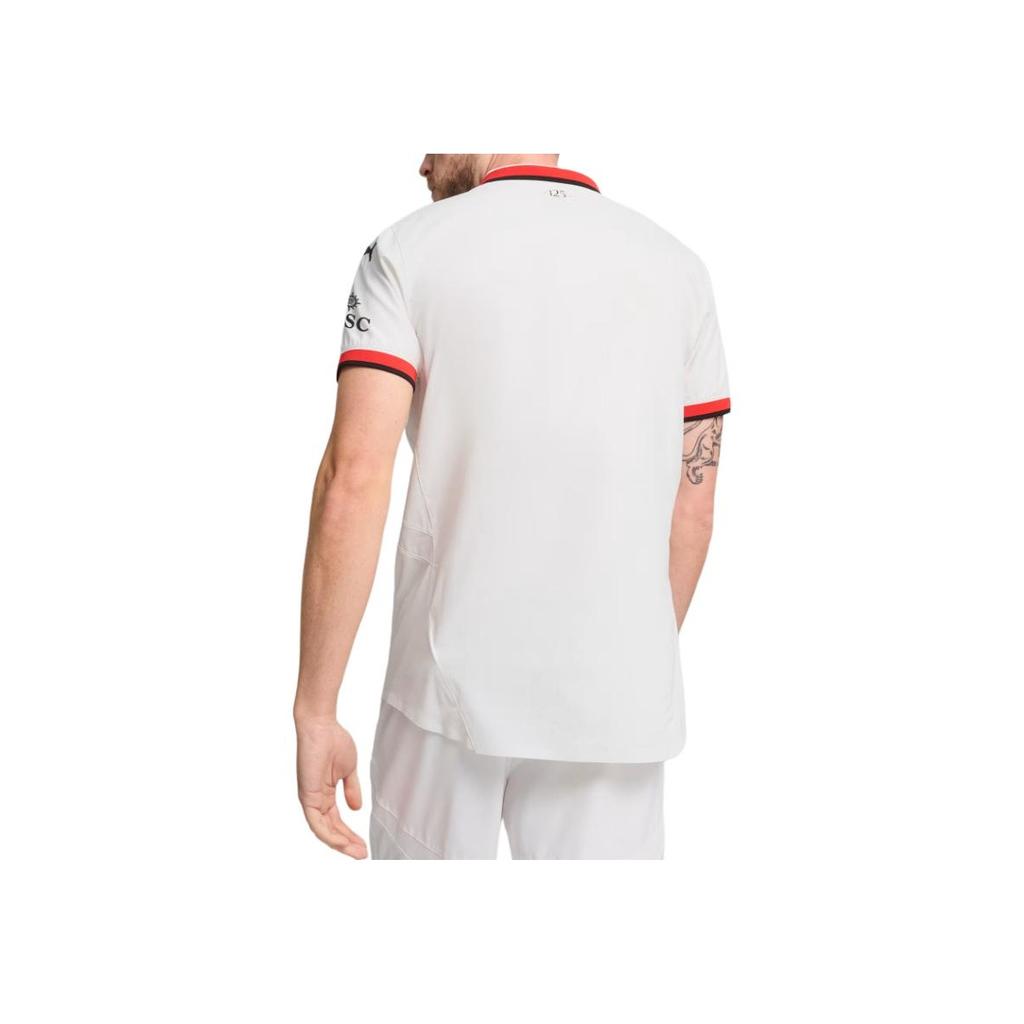 Puma Футбольная футболка Ac Milan Ss24 с логотипом бренда, модная эмблема, выездная, пуловер, с коротким рукавом, мужская, белая 77501302