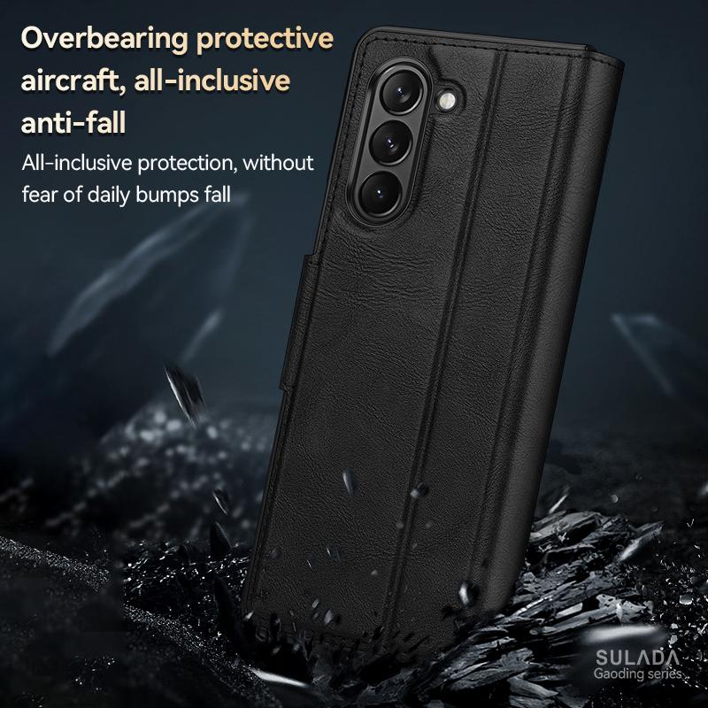 Для samsung z fold 5 деловой кожаный кошелек Funda сумка чехол для Samsung Galaxy Z Fold 5 Fold5 нескользящие аксессуары для телефонов