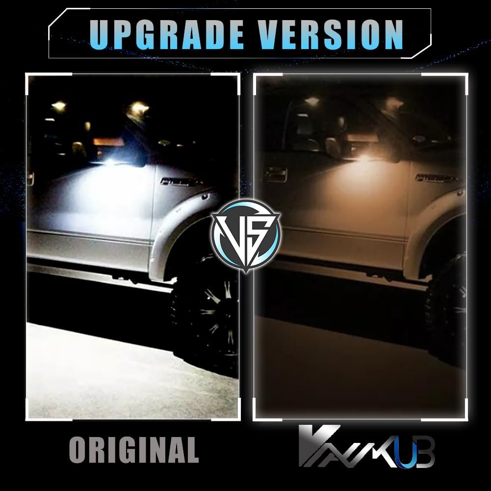 LED Side Mirror Puddle Lights for Fo-rd F150 Explorer Edge Expedition Flex Fusion Taurus X, 6000K Mirror LED Lamps F150 Accessories, 2 PCS (White)