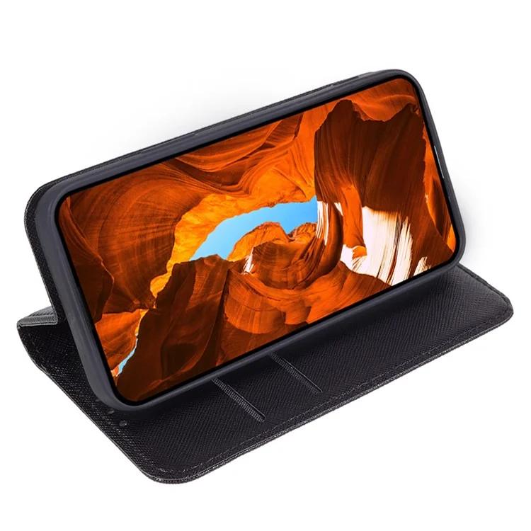 Для Huawei Mate 60 PU кожаный чехол-кошелек-подставка противоударный чехол для телефона с перекрестной текстурой