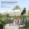3 Seater Garden Swing Chair with Tilting Canopy - Cream White