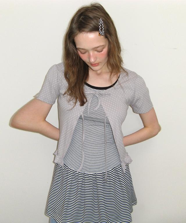 RONRON Multi Layered T Shirt Dress Black Stripe