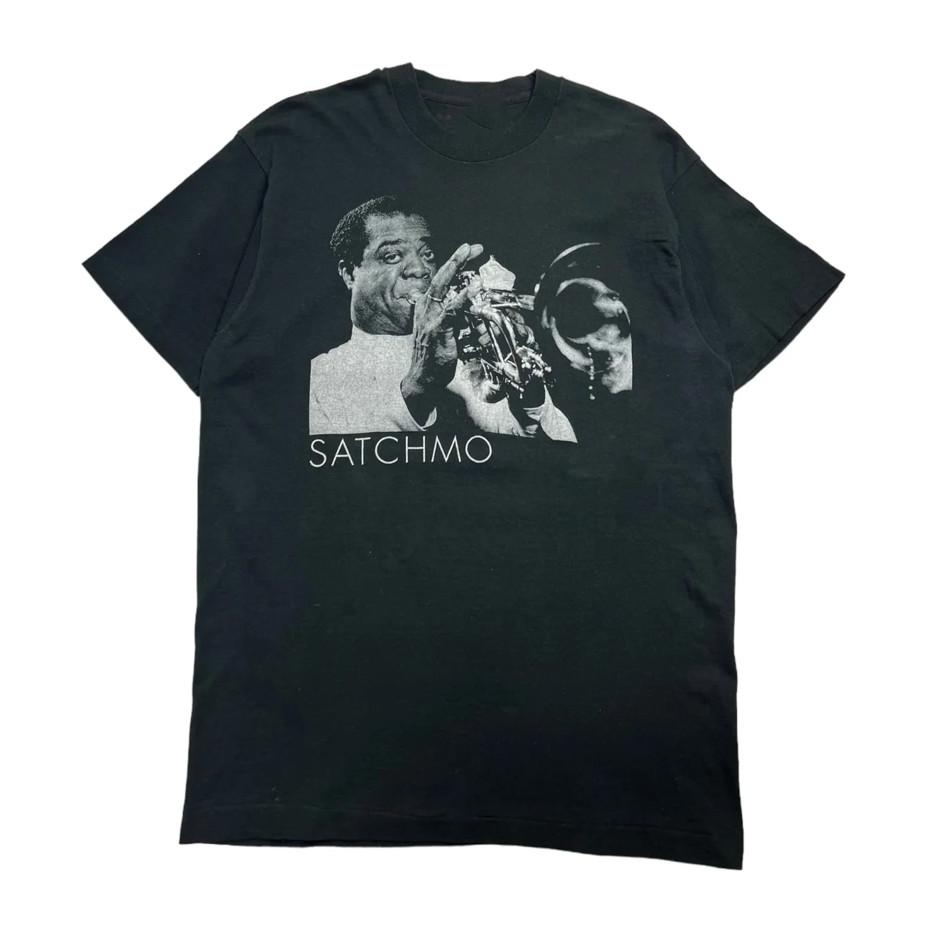 Vtg 1990 Louis Armstrong Satchmo Cotton Black Full Size Unisex Shirt Unisex T-Shirt