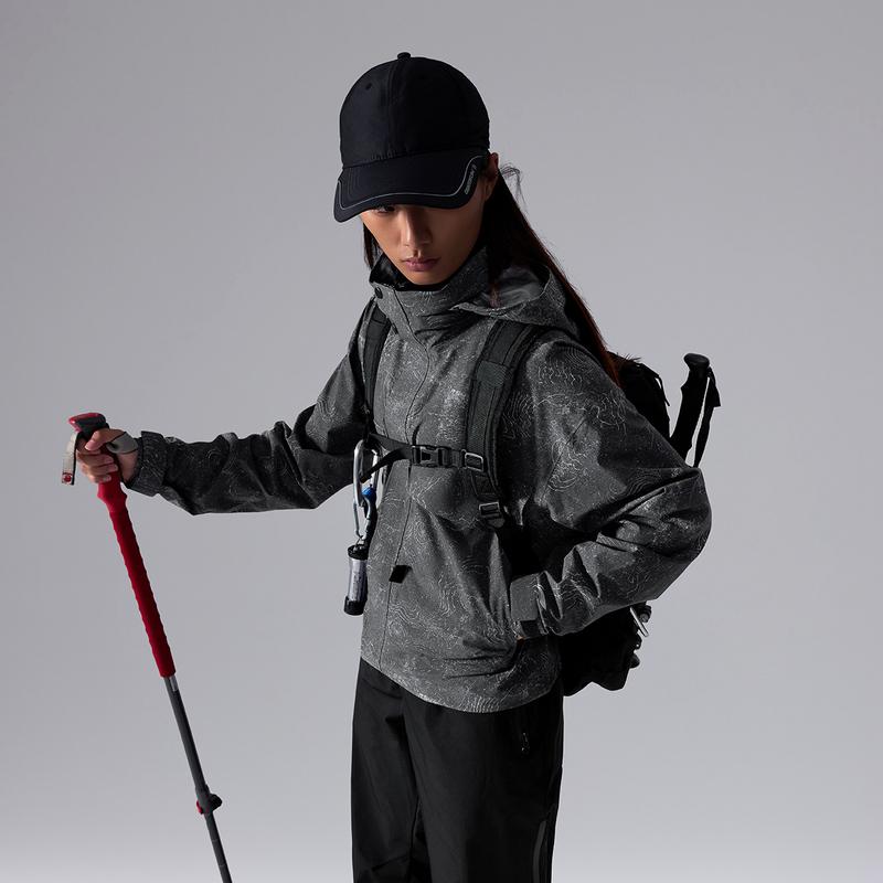 Li Ning CF Su Wan Long Jia Series Full Print Zipper Hooded Comfortable Breathable Long Sleeve Waterproof Windproof Jacket Unisex Jacket AEMU043-5