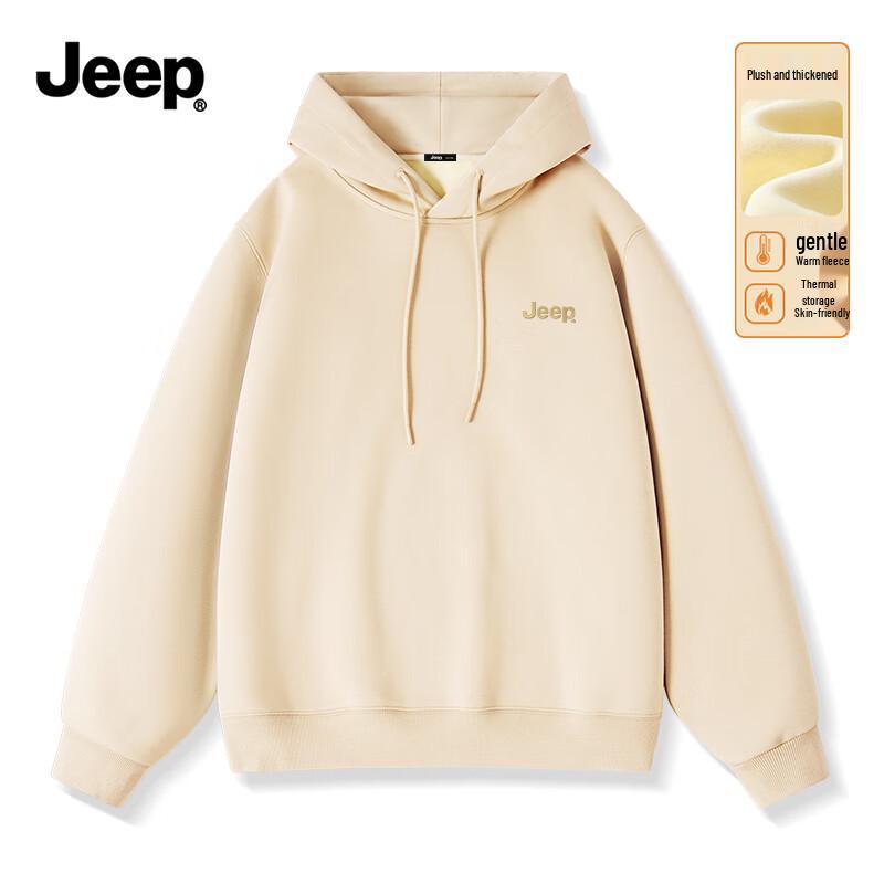 Jeep Мужская зимняя толстовка с капюшоном на флисовой подкладке