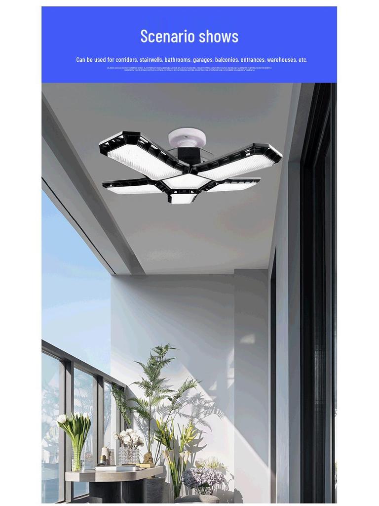 80 Вт Складной светодиодный светильник высокой яркости для гаража для использования в помещении - Светильник в форме ромба для дома или офиса