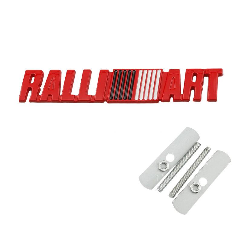 Car Rear Trunk Grill Ralliart Logo Sticker For Mitsubishi L200 Lancer Outlander Pajero Triton RVR ASX EVO Emblem Grille Badge