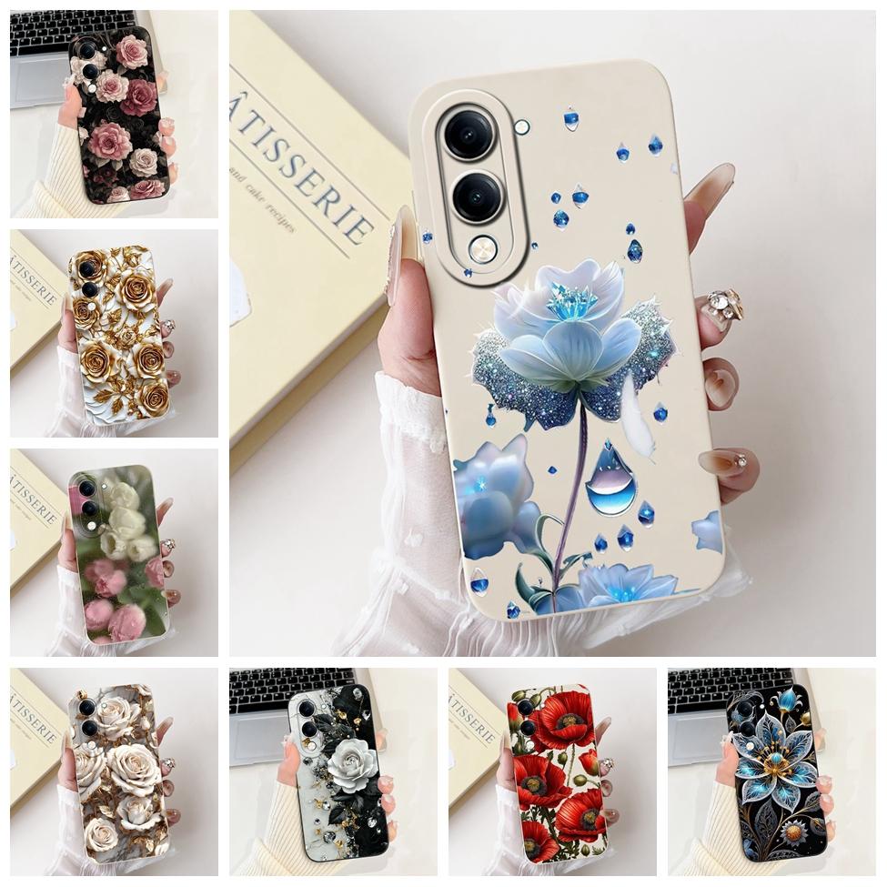 For Vivo Y04 Case V2430 Silicone Cute Cat Fashion Butterfly Flowers Love Painted Back Cover For Vivo Y04 4G Phone Case Bumper