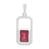 Серебряная подвеска с рубином 1.736ct, фианитами (2205227)